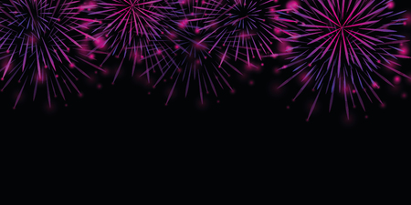 beautiful pink party firework in the night sky vector illustration EPS10のイラスト素材