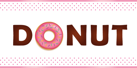 donut typography sweet breakfast vector illustration EPS10のイラスト素材