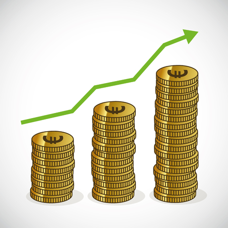 revenue growth increasing graph money trending icon vector illustration EPS10のイラスト素材