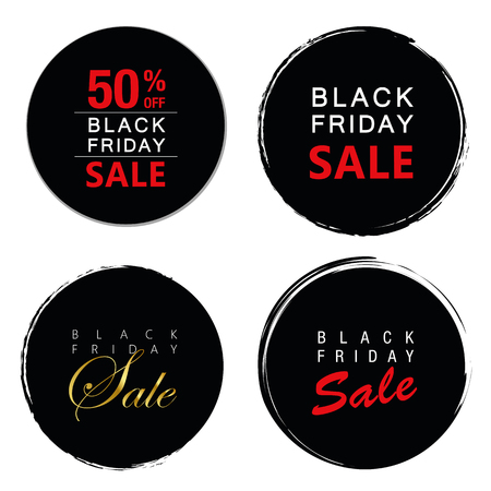 set of black friday sale tags for promotion vector illustration EPS10のイラスト素材