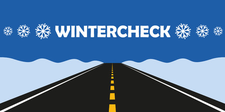 winter check car tires change asphalt road vector illustrationのイラスト素材
