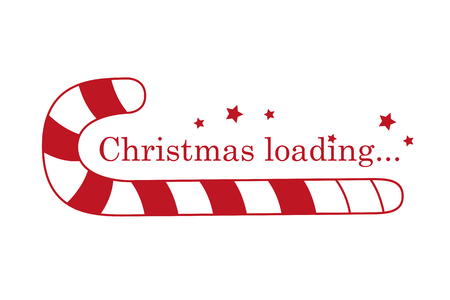 christmas loading red and white candy cane isolated vector illustration EPS10のイラスト素材