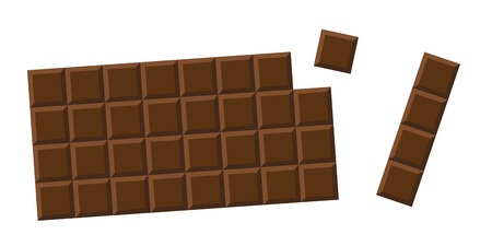 chocolate bar whole milk choco pieces vector illustration EPS10のイラスト素材