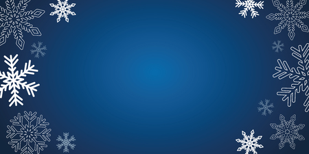 blue christmas winter background with white snowflakes vector illustration EPS10のイラスト素材