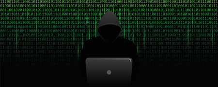 computer hacker cybercrime concept with binary code web background vector illustration EPS10のイラスト素材