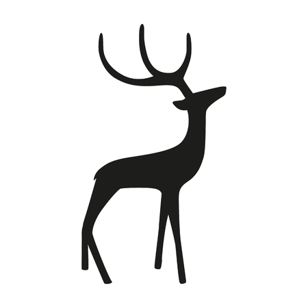 gallant reindeer silhouette isolated on white background vector illustration EPS10のイラスト素材