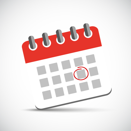 appointment circle in a red calendar icon pictogram vector illustration EPS10のイラスト素材