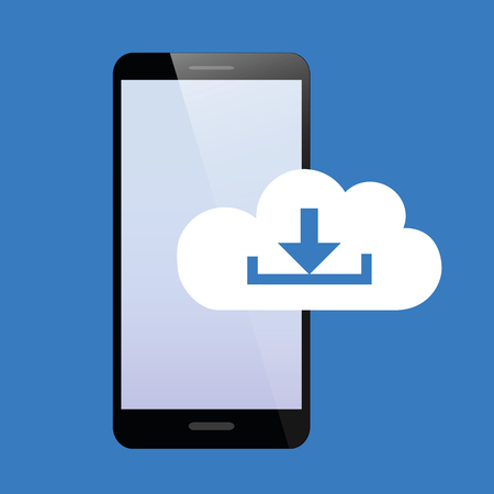 cloud download from smartphone vector illustration EPS10のイラスト素材