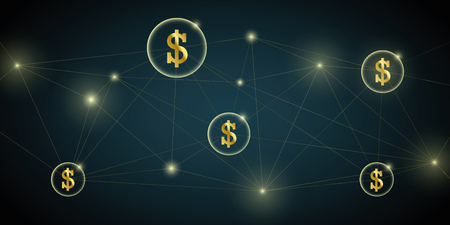 digital network dollar transaction background vector illustration EPS10のイラスト素材