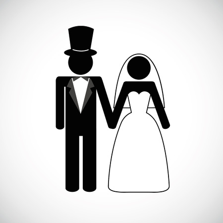 wedding couple man and woman pictogram vector illustration EPS10のイラスト素材