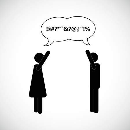 couple man and woman arguing icon pictogram vector illustrationのイラスト素材