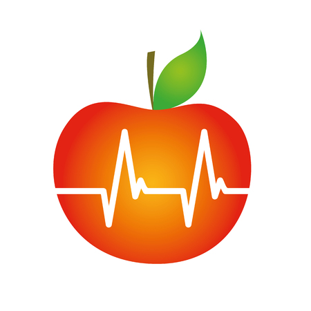 healthy food concept red apple vector illustration EPS10のイラスト素材