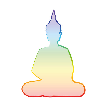 buddha silhouette in rainbow colors vector illustration EPS10のイラスト素材