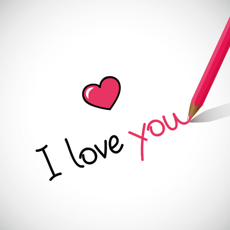 i love you hand written lettering vector illustration EPS10のイラスト素材