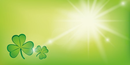 sunny green background with shamrock clover vector illustration EPS10のイラスト素材