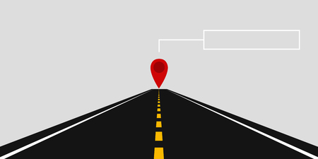 straight highway road with yellow markings on grey background vector illustrationのイラスト素材