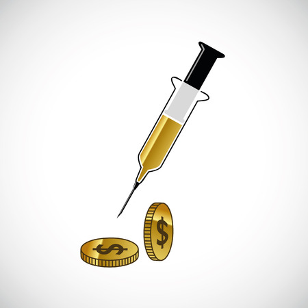 money injection with gold coins vector illustration EPS10のイラスト素材
