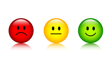 three rating smiley faces red to green icon vector illustration EPS10のイラスト素材