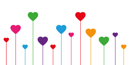 colorful heart decoration on white background vector illustration EPS10のイラスト素材
