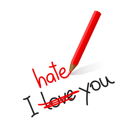 I hate love you typography vector illustration EPS10のイラスト素材