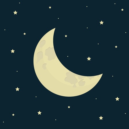 half moon on starry night background vector illustration EPS10のイラスト素材
