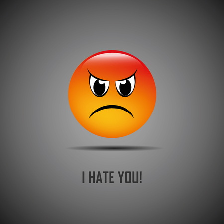 I hate you bad emoji vector illustration EPS10のイラスト素材