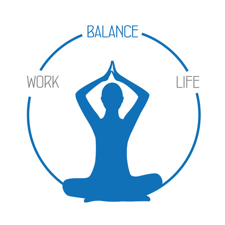 work life balance meditation concept on white background vector illustration EPS10のイラスト素材