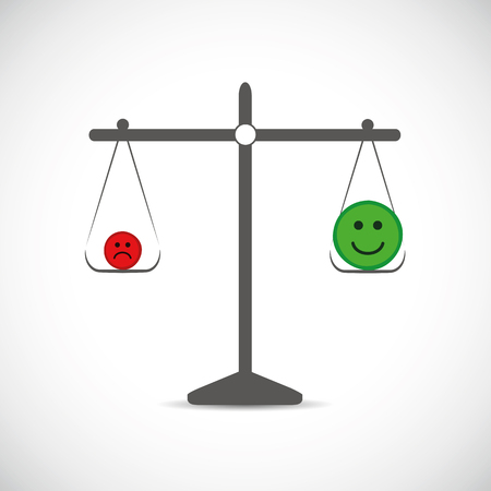 more positive thinking in a libra vector illustration EPS10のイラスト素材