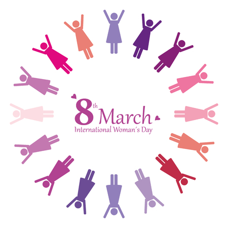8th march international womans day women around the world pictogram vector illustration EPS10のイラスト素材