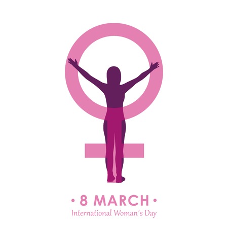 8th march international womans day girl and female symbol vector illustration EPS10のイラスト素材