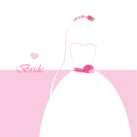 wedding dress inviting card for wedding vector illustration EPS10のイラスト素材