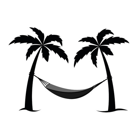 hammock between palms pictogram vector illustration EPS10のイラスト素材