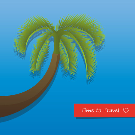palm tree on blue sky background for summer holiday design vector illustration EPS10のイラスト素材