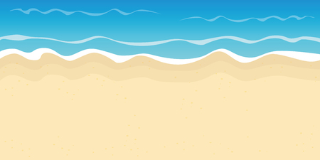 sandy beach and water summer holiday background vector illustration EPS10のイラスト素材