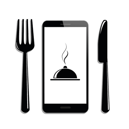 online food order via smartphone vector illustration EPS10のイラスト素材