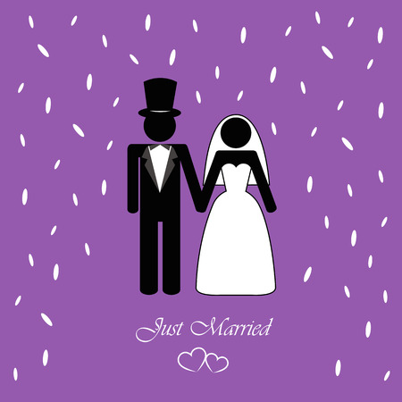 wedding couple pictogram with rice background vector illustrationのイラスト素材