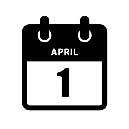 black calendar icon 1st april vector illustrationのイラスト素材