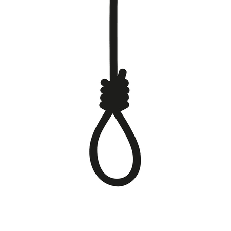 gallows with rope noose on white background vector illustration EPS10のイラスト素材