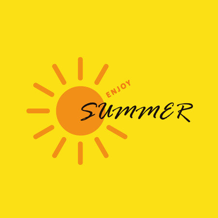 enjoy summer sun on yellow background vector Illustration