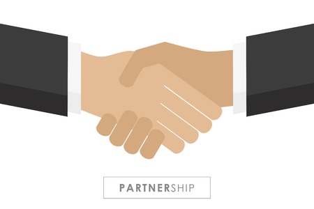 partnership between two businessmen handshake vector illustrationのイラスト素材