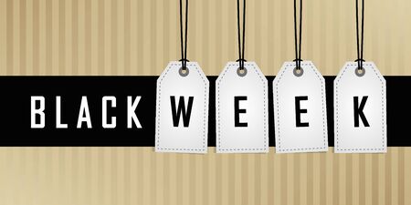 black week promotion hanging label vector illustrationのイラスト素材