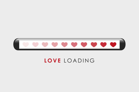 love loading bar with red heart vector illustration EPS10