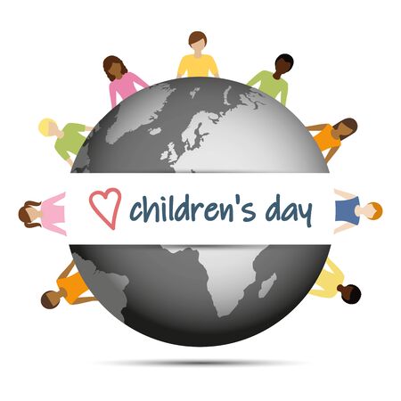 childrens day children aroud the world vector illustration EPS10のイラスト素材