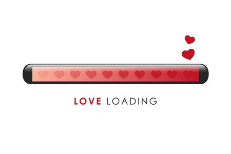 love loading bar with red heart vector illustration EPS10のイラスト素材