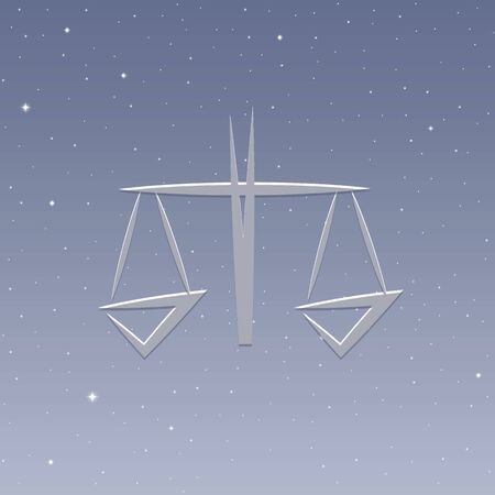 zodiac sign libra horoscope in starry sky vector illustrationのイラスト素材