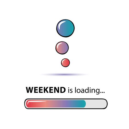 weekend loading infographic with loading bar and bubbles vector illustration EPS10のイラスト素材
