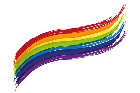 watercolor rainbow isolated on white background vector illustrationのイラスト素材