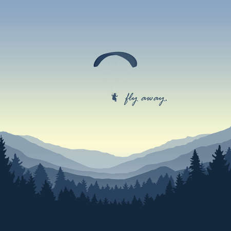 paragliding adventure blue mountain view vector illustration EPS10のイラスト素材