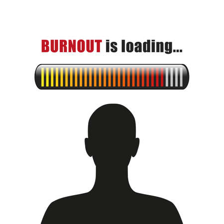 man silhouette burnout is loading vector illustration EPS10のイラスト素材