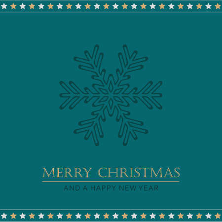 Christmas greeting card with snowflake and stars vector illustrationのイラスト素材